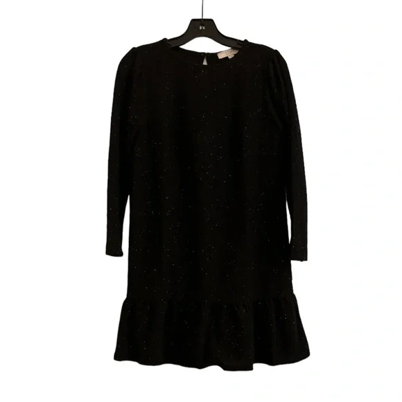 LOFT | Dresses | Loft Ann Taylor Black Tweed Dress With Ruffles Bottom |  Poshmark